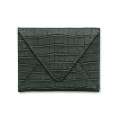 Croc Pattern Leather Envelope Wallet, Cash Envelope Wallet for Women, Handmade Card Money Envelope, Clutch Purse