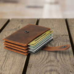 Leather Accordion Wallet with Customization