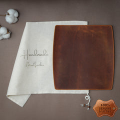 Personalized Handmade Leather Mouse, Handcrafted Leather Mouse Mat for Office, Protective Mouse Pad