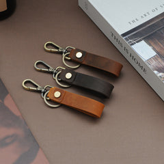 Personalized Leather Keychain with Metal Clasp