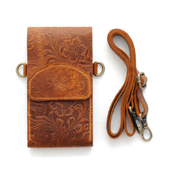 Handcrafted Leather Crossbody Phone Wallet for Women, Personalized Shoulder Bag for Phone and Wallet