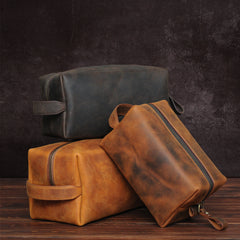 Custom Leather Toiletry Bag - Small/Medium/Large