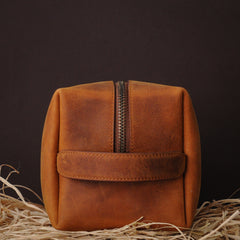 Custom Leather Toiletry Bag - Small/Medium/Large