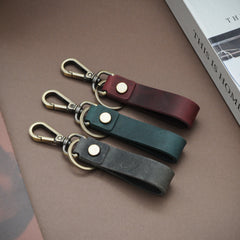 Personalized Leather Keychain with Metal Clasp