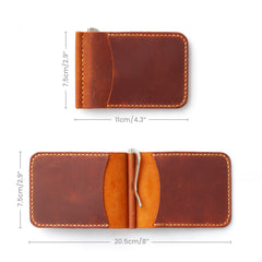 Handmade Leather Wallet with Money Clip for Men, Money Clip and Card Holder Men Wallet, Slim Bifold Wallet