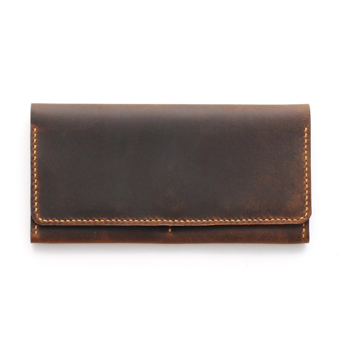 Handcrafted Long Leather Wallet for Women, 8 Card Holders and 2 Cash Pockets, Personalized Leather Wallet