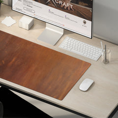 Personalized Leather Desk Mat, Handcrafted Leather Mat for Office, Protective Desk Pad