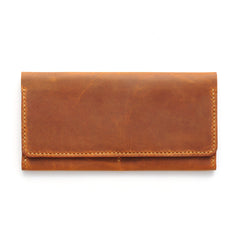 Handcrafted Long Leather Wallet for Women, 8 Card Holders and 2 Cash Pockets, Personalized Leather Wallet