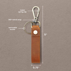 Personalized Leather Keychain with Metal Clasp