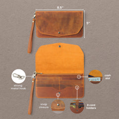 Leather Clutch Bag with Customization