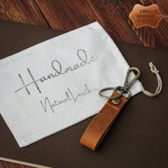 Personalized Leather Keychain with Metal Clasp