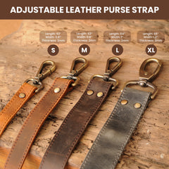 Leather Purse Strap, Handmade Purse Strap
