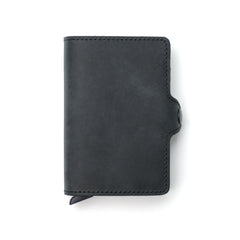 Handmade Leather Dual Pop-Up Wallet, Slim Card Holder Wallet for Men with Dual Card Holder, Personalized Minimalist Bi-Fold Pop-Up Wallet