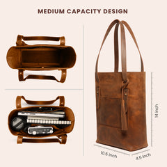 Personalized Leather Tote Bag for Women