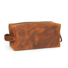 Custom Leather Toiletry Bag - Small/Medium/Large