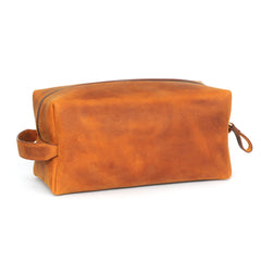 Custom Leather Toiletry Bag - Small/Medium/Large