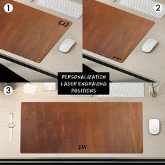 Personalized Leather Desk Mat, Handcrafted Leather Mat for Office, Protective Desk Pad