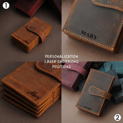 Leather Accordion Wallet with Customization