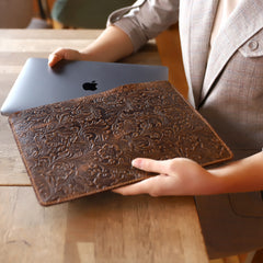 Handcrafted Leather Case for MacBook Air and MacBook Pro, Handmade Leather Laptop and Sleeve for MacBook