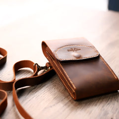 Handcrafted Leather Crossbody Phone Wallet for Women, Personalized Shoulder Bag for Phone and Wallet