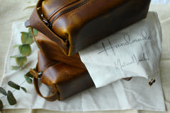 Personalized Leather Dopp Kit - Handmade