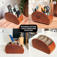 Leather Remote Control Holder with Customization