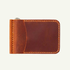 Custom Leather Money Clip Wallet - Handmade