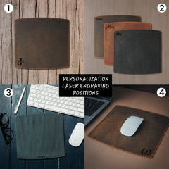 Personalized Handmade Leather Mouse, Handcrafted Leather Mouse Mat for Office, Protective Mouse Pad