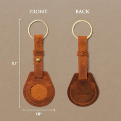 Custom Leather Airtag Holder with Keychain