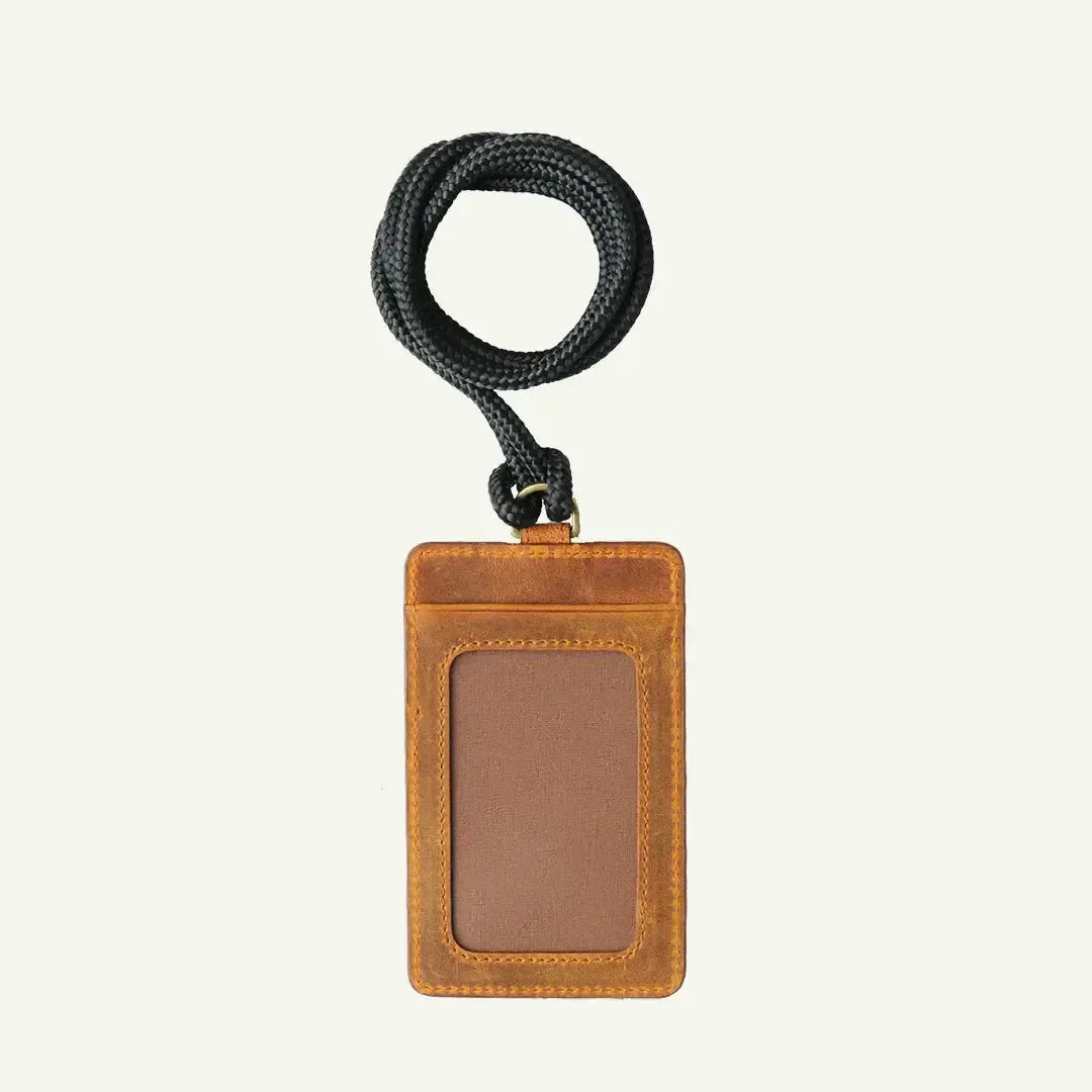 Id card holder lanyard camel by Mayacraft