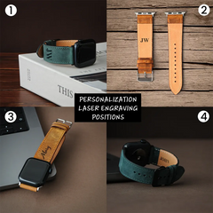 Mayacraft leather apple watch band laser customization positions