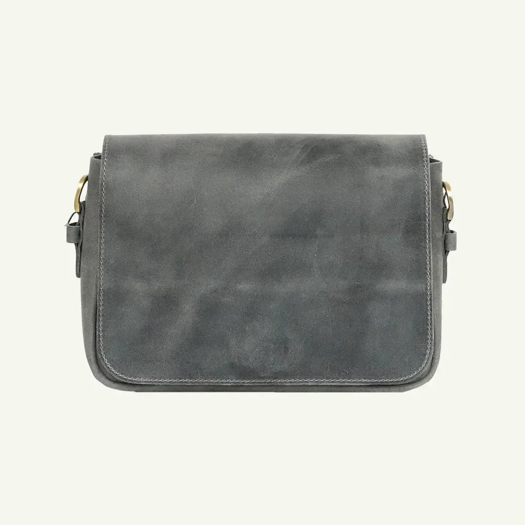Leather crossbody bag gray by Mayacraft