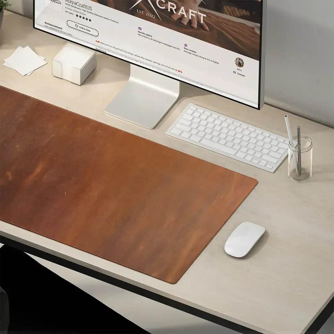 Custom Desk Mat - Luxury Leather Gift - Mayacraft Leather