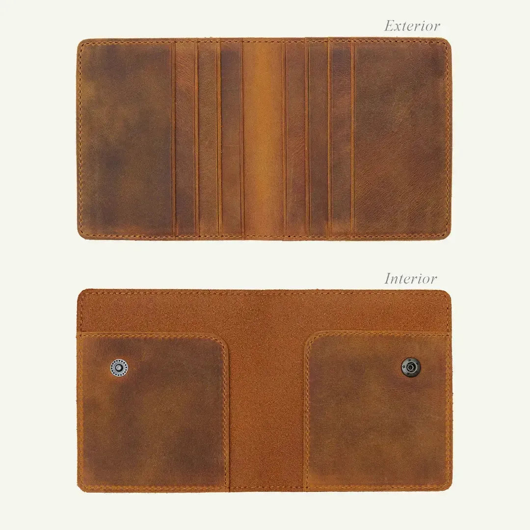 Leather front pocket wallet two sides by Mayacraft
