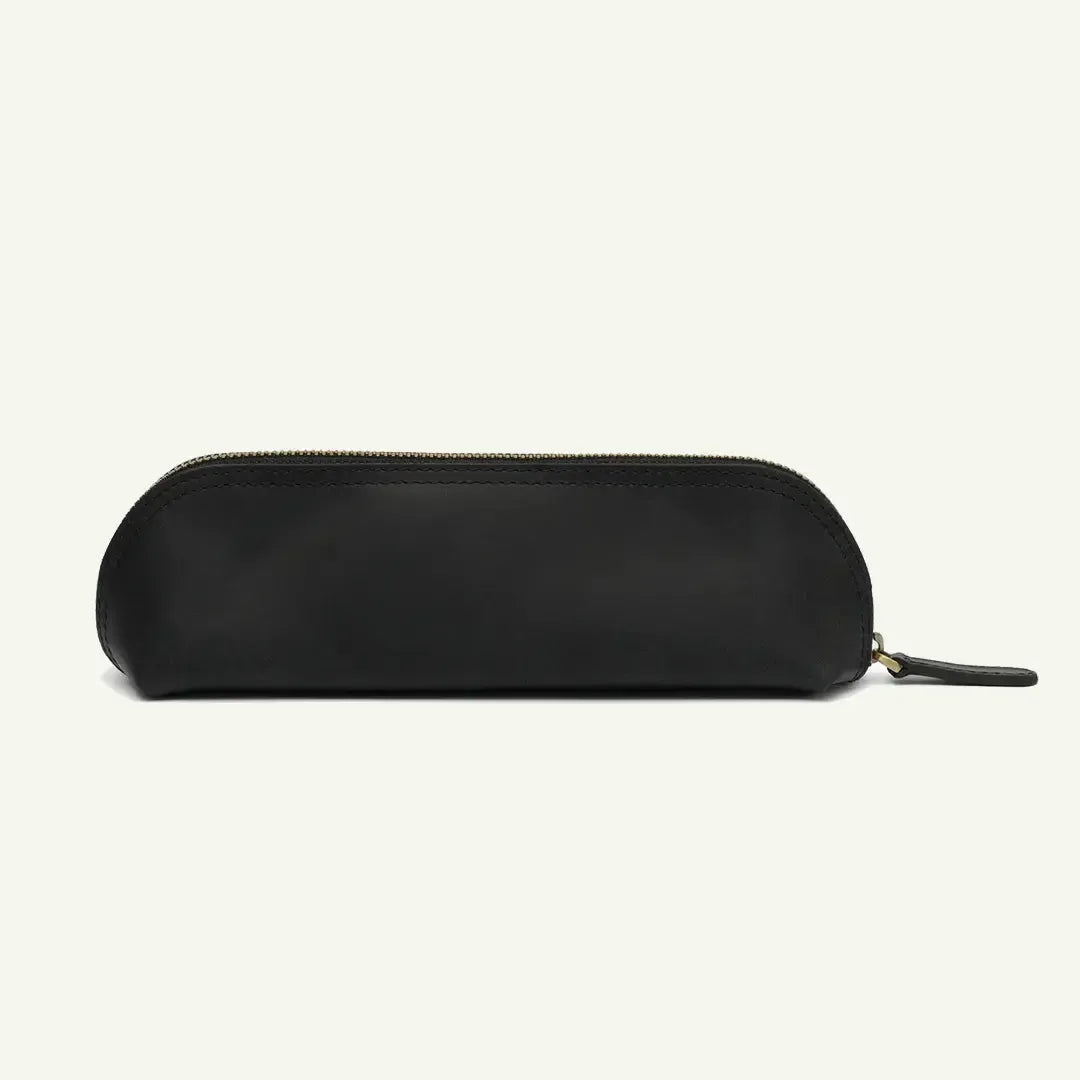 Leather pencil case black by Mayacraft
