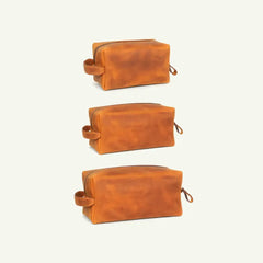 Custom Leather Toiletry Bag - Small/Medium/Large