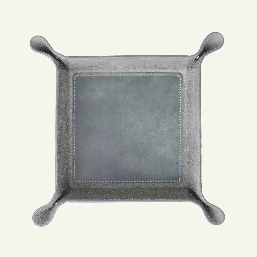 Leather valet tray gray small by Mayacraft