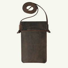 Leather Phone Pouch with Leather Lanyard & Customization