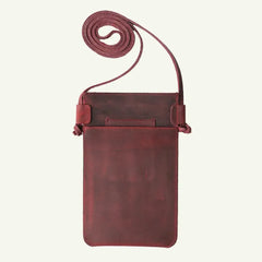 Leather Phone Pouch with Leather Lanyard & Customization