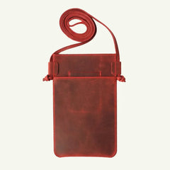 Leather Phone Pouch with Leather Lanyard & Customization