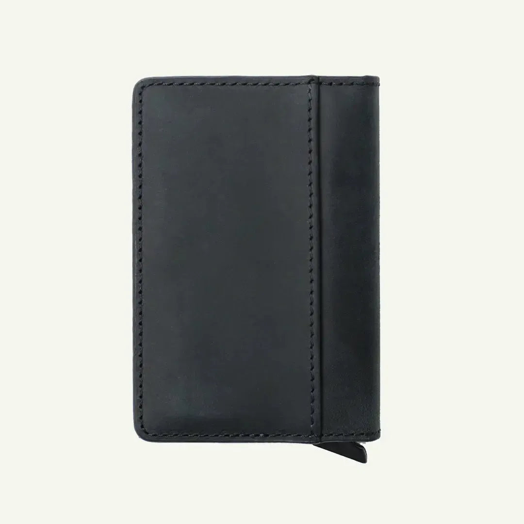 Pop up wallet black leather by Mayacraft Leather