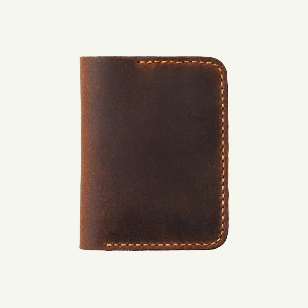 Handmade Leather Slim Billfold Wallet with Customization