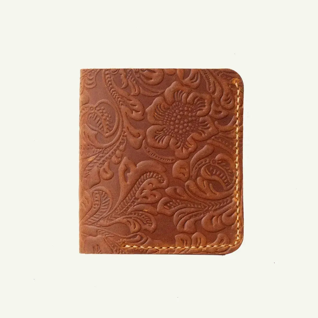 Womens leather billfold wallet camel by Mayacraft